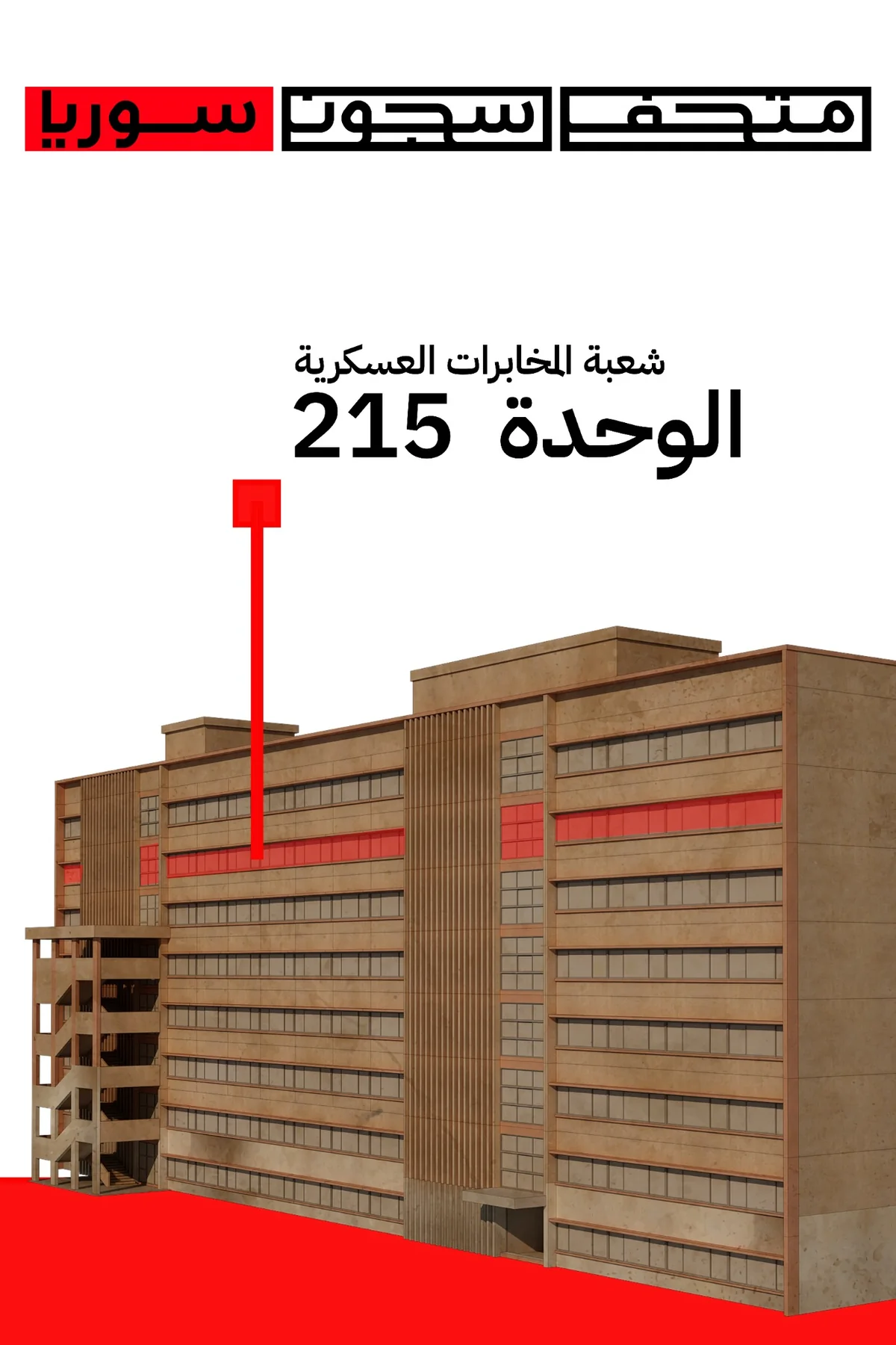 مادة بصرية من تحقيق متحف سجون سوريا حول الفرع 215.